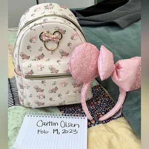 Loungefly Disney Minnie Mouse Flower Floral Mini Backpack